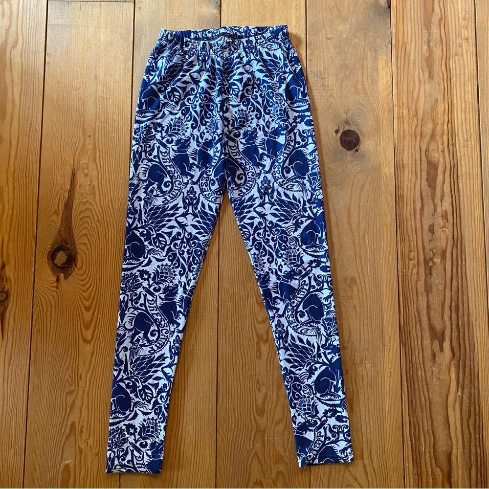 Stylish Blue Patterned Women's Pants